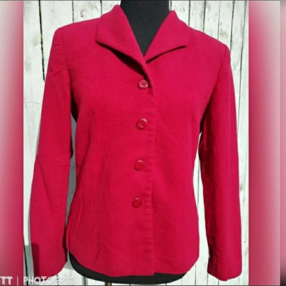 Vintage Talbots red 100% wool blazer